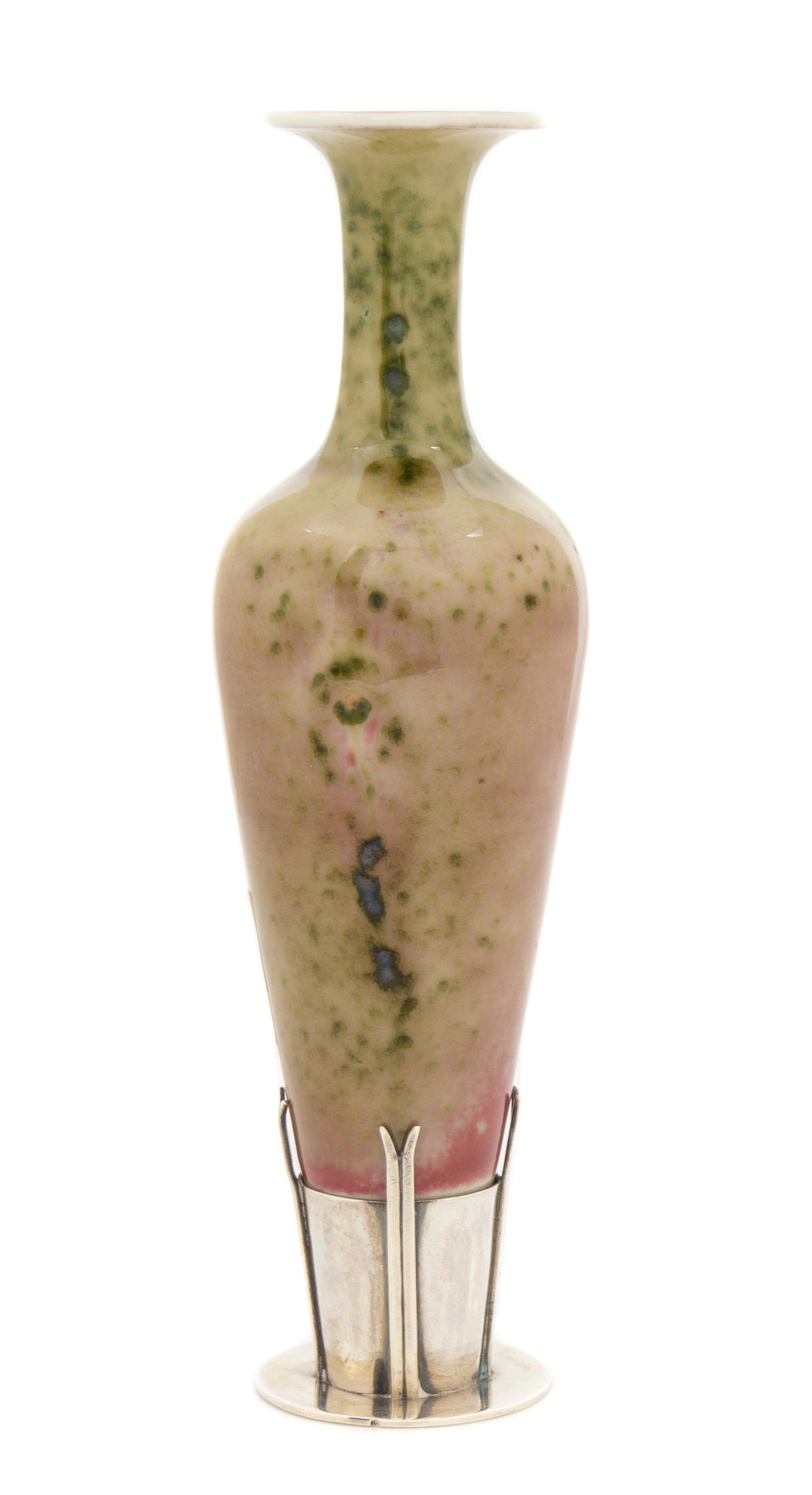 A Chinese Peach-Bloom Glazed Porcelain Amphora Vase KANGXI PERIOD OR LATER Height of vase 6 1/2 inches. — KANGXI PERIOD OR LATER