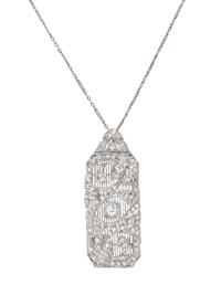 ART DECO, DIAMOND PENDANT BROOCH