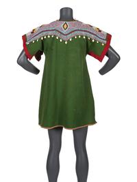Plateau Girl's Beaded Wool Dress, with Cowrie Shells