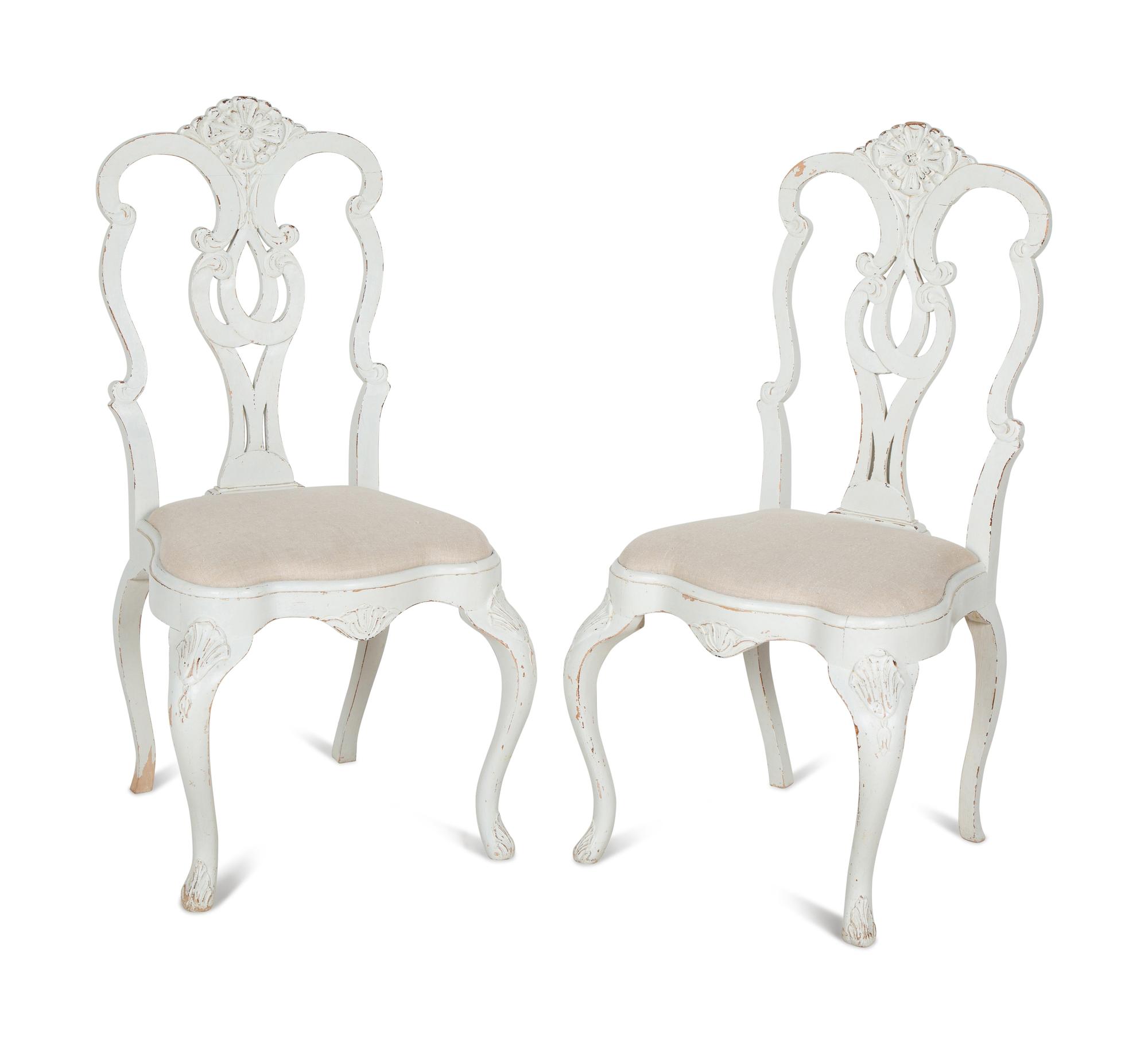 A Set of Eight Italian Painted Dining Chairs — EARLY 20TH CENTURY