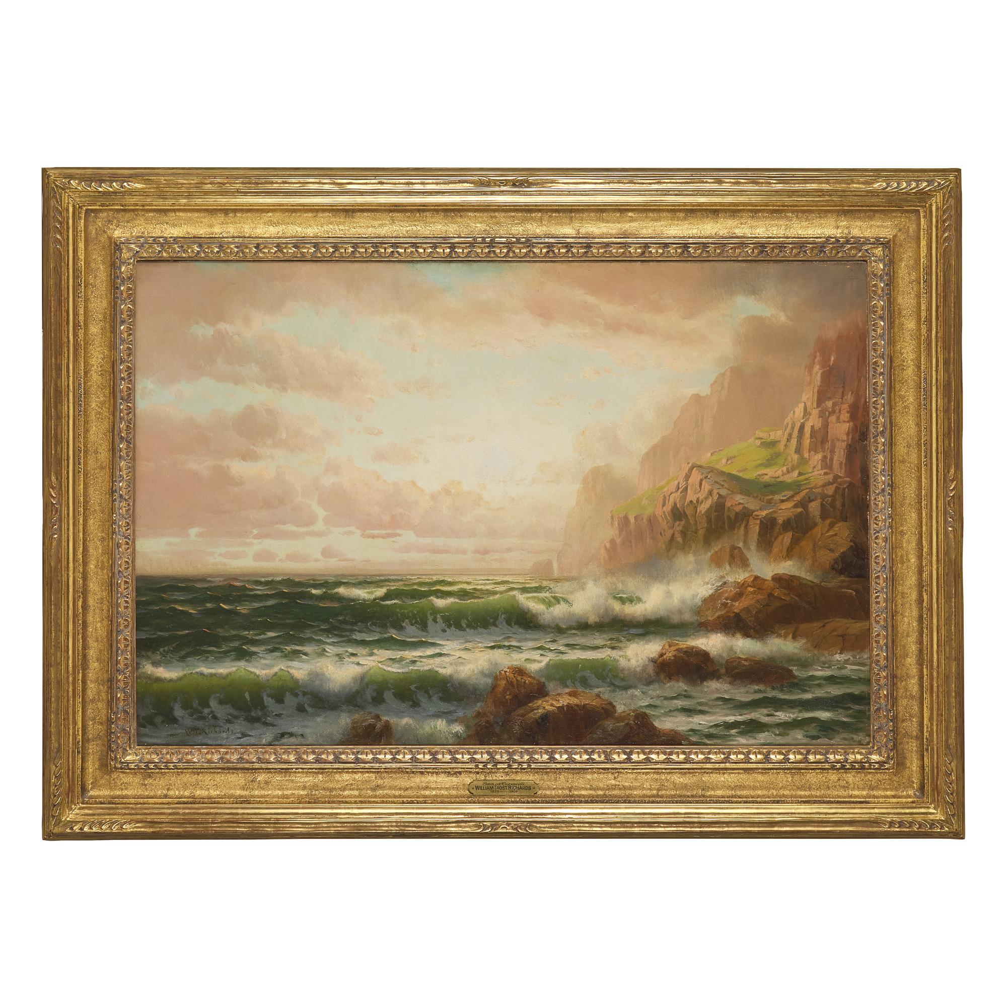William Trost Richards (American, 1833-1905) — Sea at Cornwall