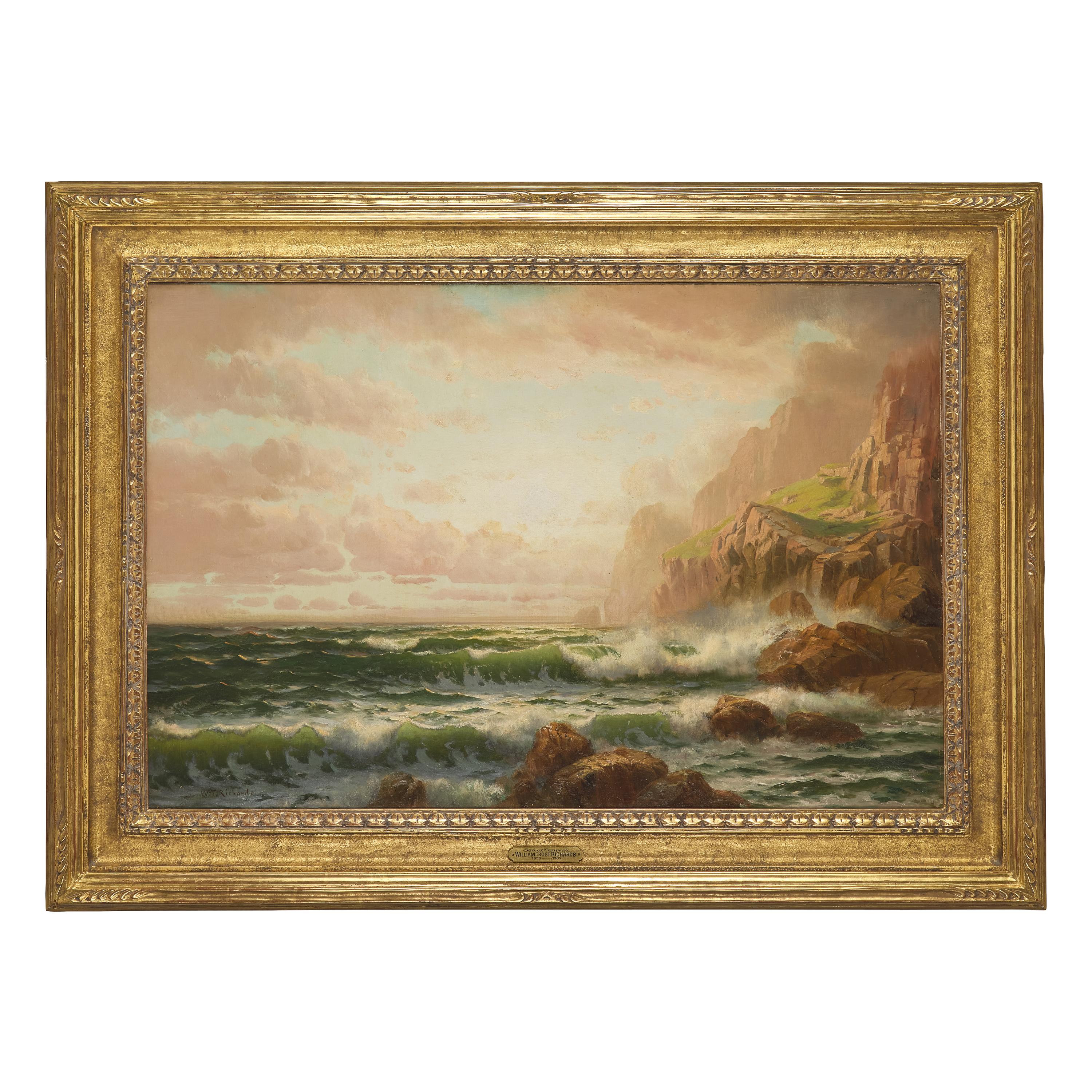 William Trost Richards (American, 1833-1905) — Sea at Cornwall