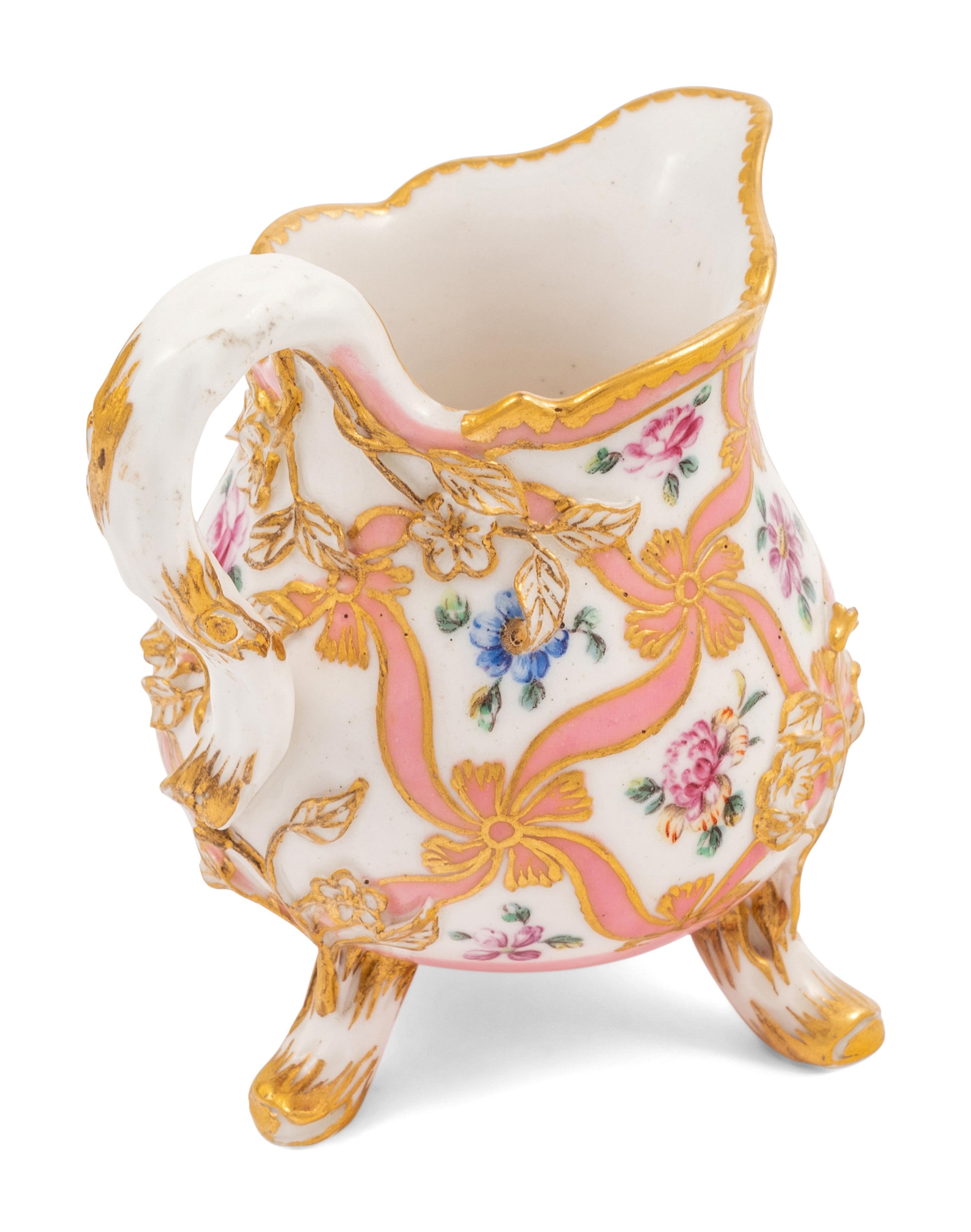 A Sèvres Pink-Ground Porcelain Footed Cream Jug ( Pot-à-Lait 'à Trois Pieds', 3ème Grandeur )
