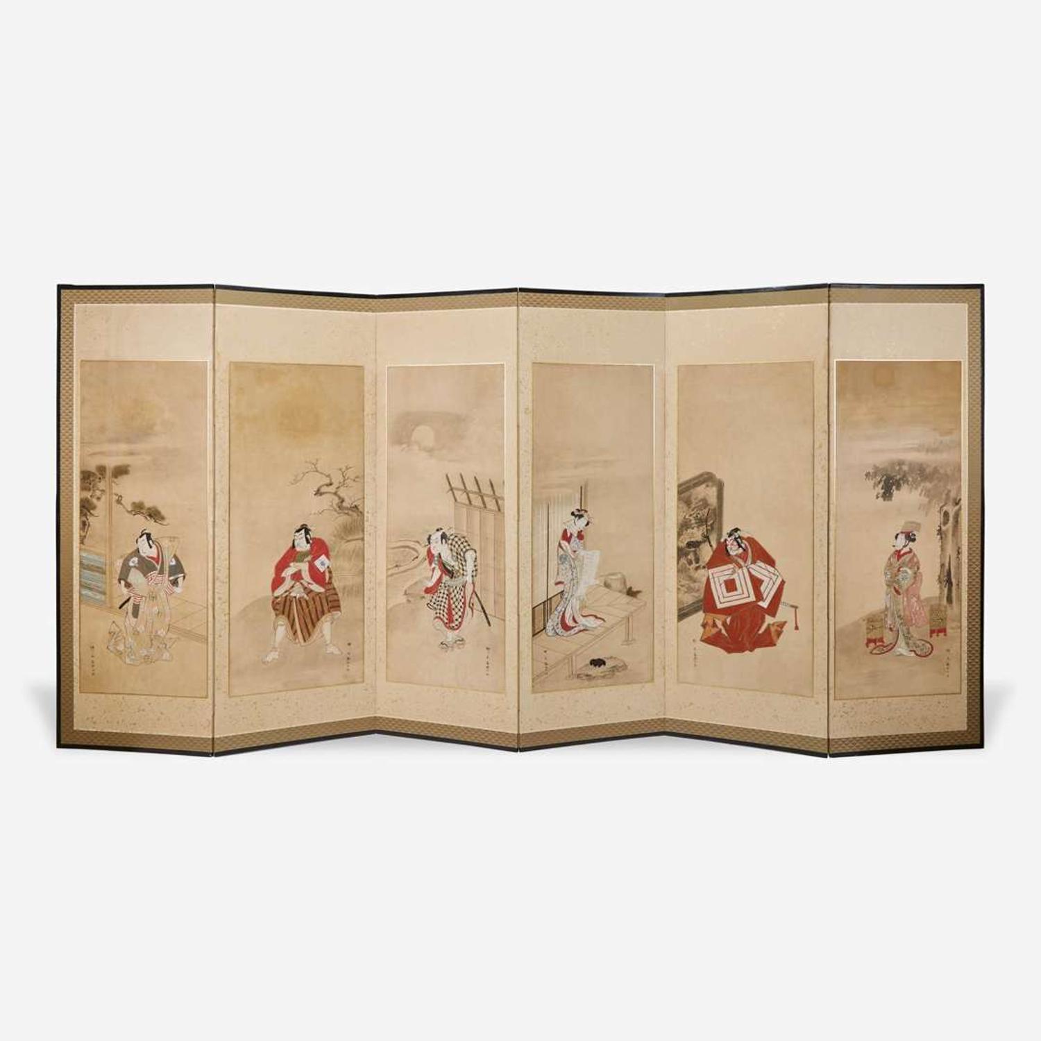 Yanagi Buncho 日本六开屏风 (Japanese b.1764-d.1801)