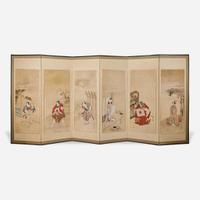Yanagi Buncho 日本六开屏风 (Japanese b.1764-d.1801)