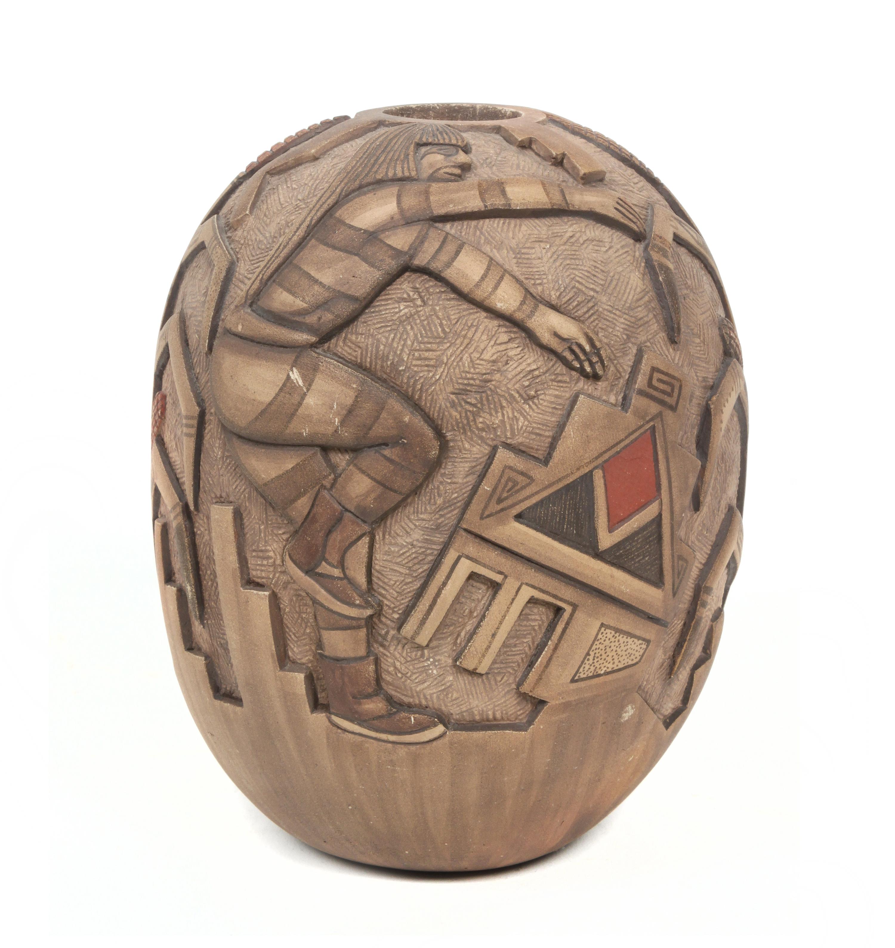 Thomas Polacca Nampeyo (1935-2003), Hopi Pottery Jar Height 6 1/2 inches.