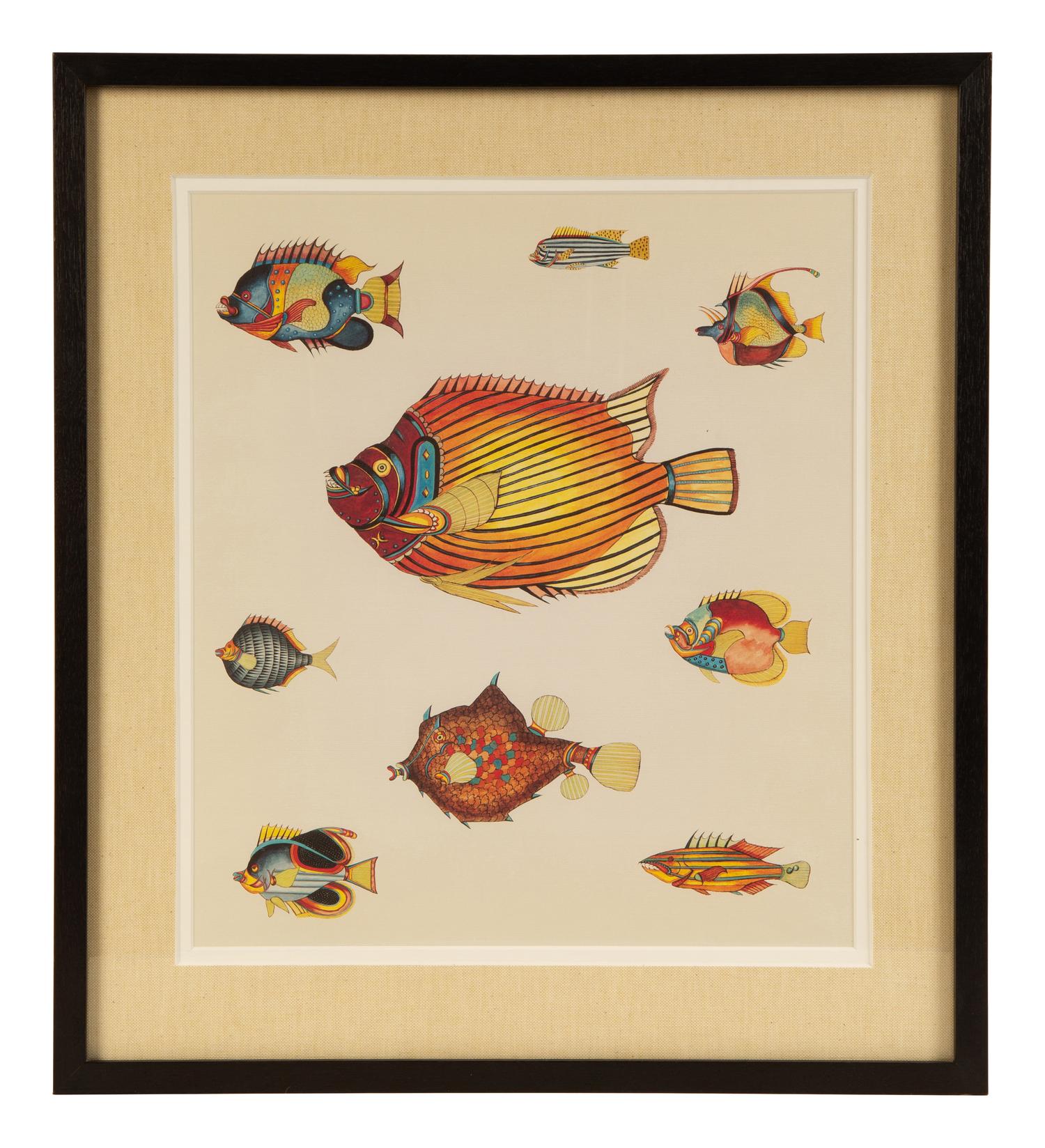 A Suite of Thirteen Framed Giclee Prints of Colorful Tropical Fish — 20TH/21ST CENTURY