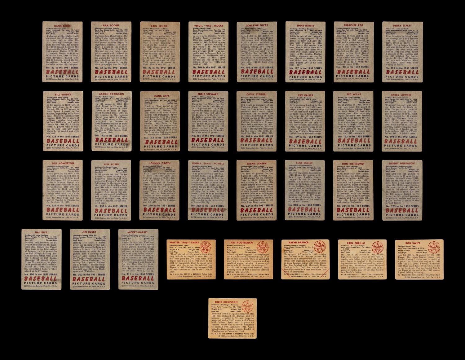 A Collection of 1950 and 1951 Bowman Baseball Cards (33)
