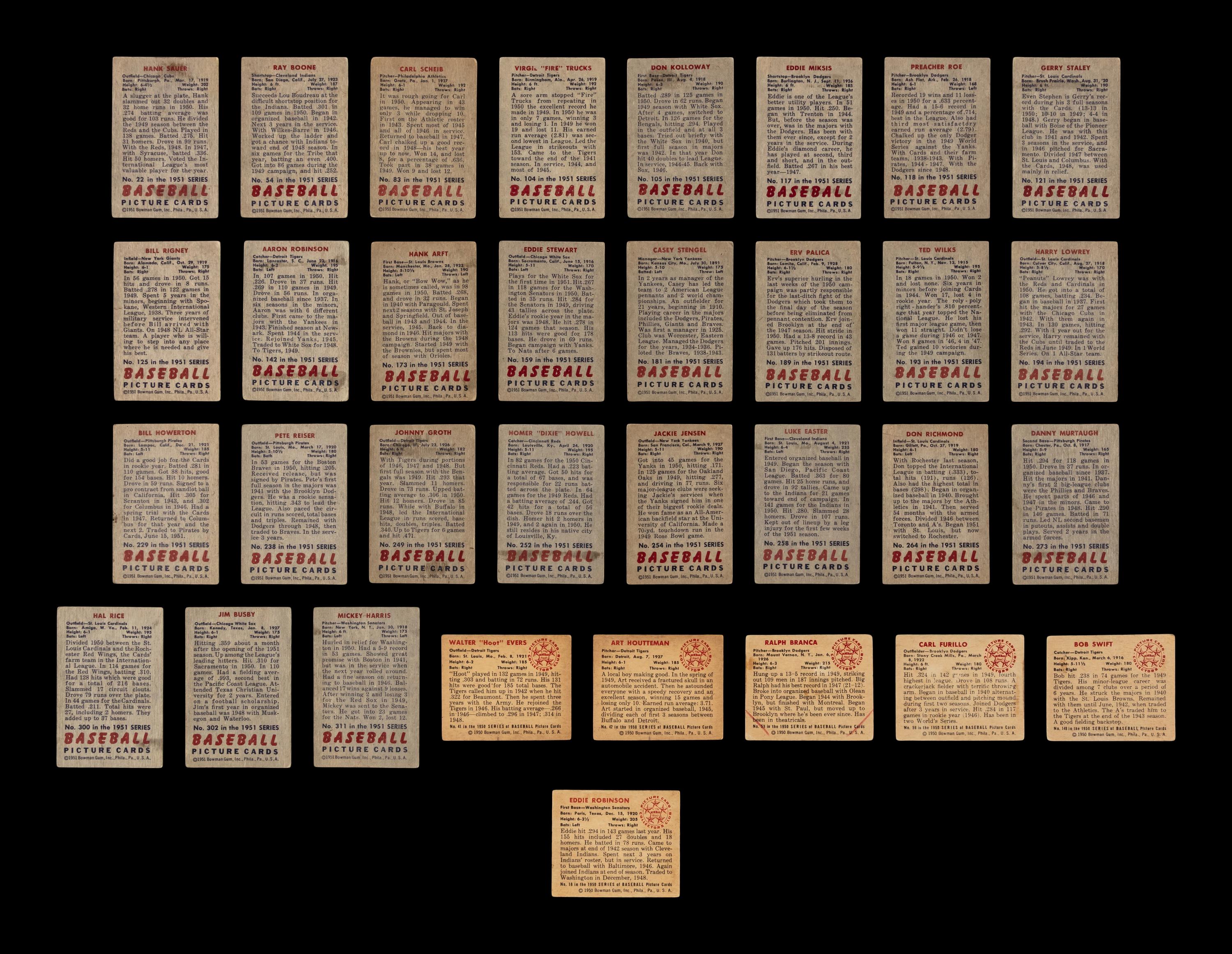 A Collection of 1950 and 1951 Bowman Baseball Cards (33)