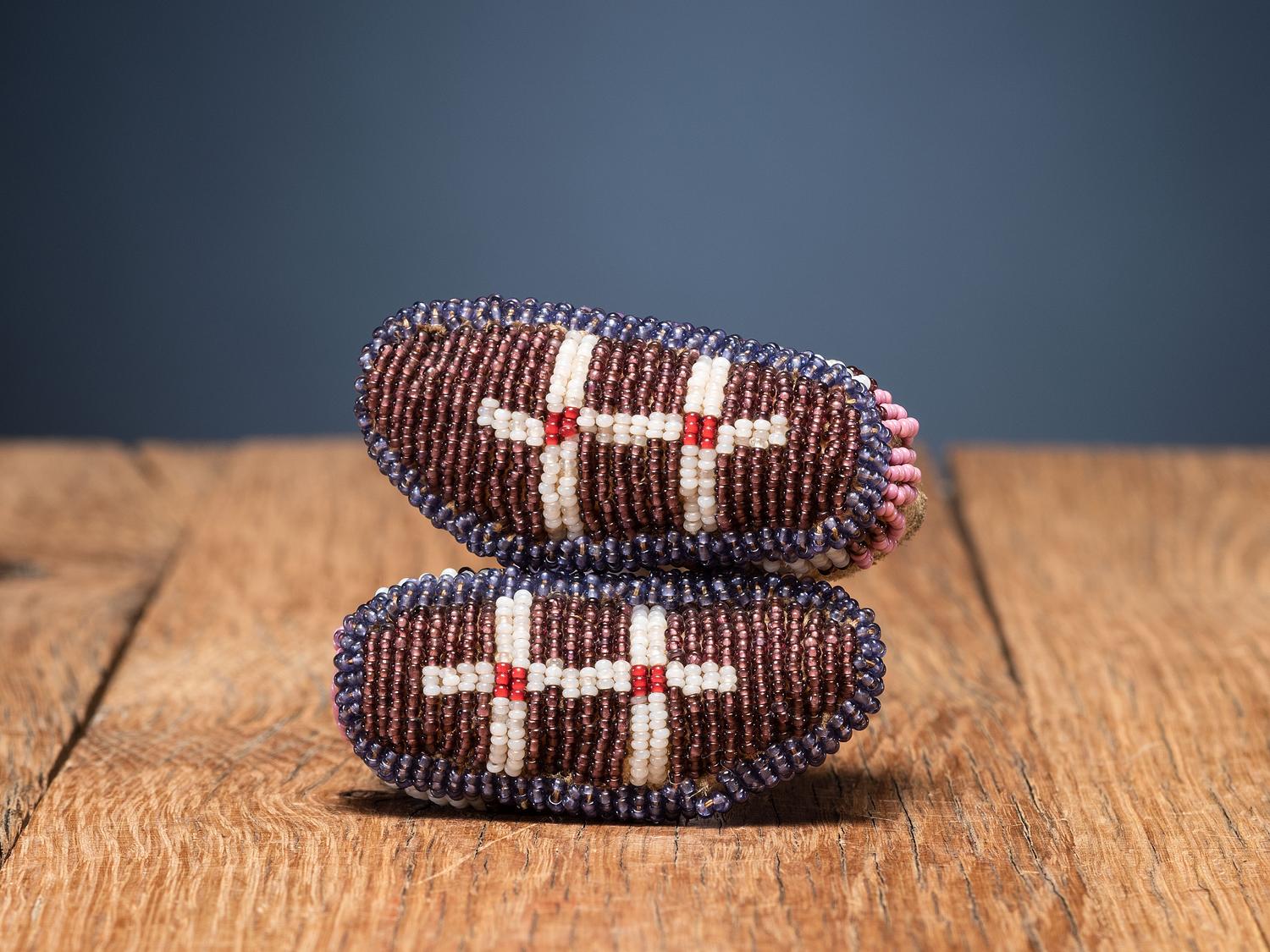 Sioux and Seneca Beaded Hide Doll Moccasins