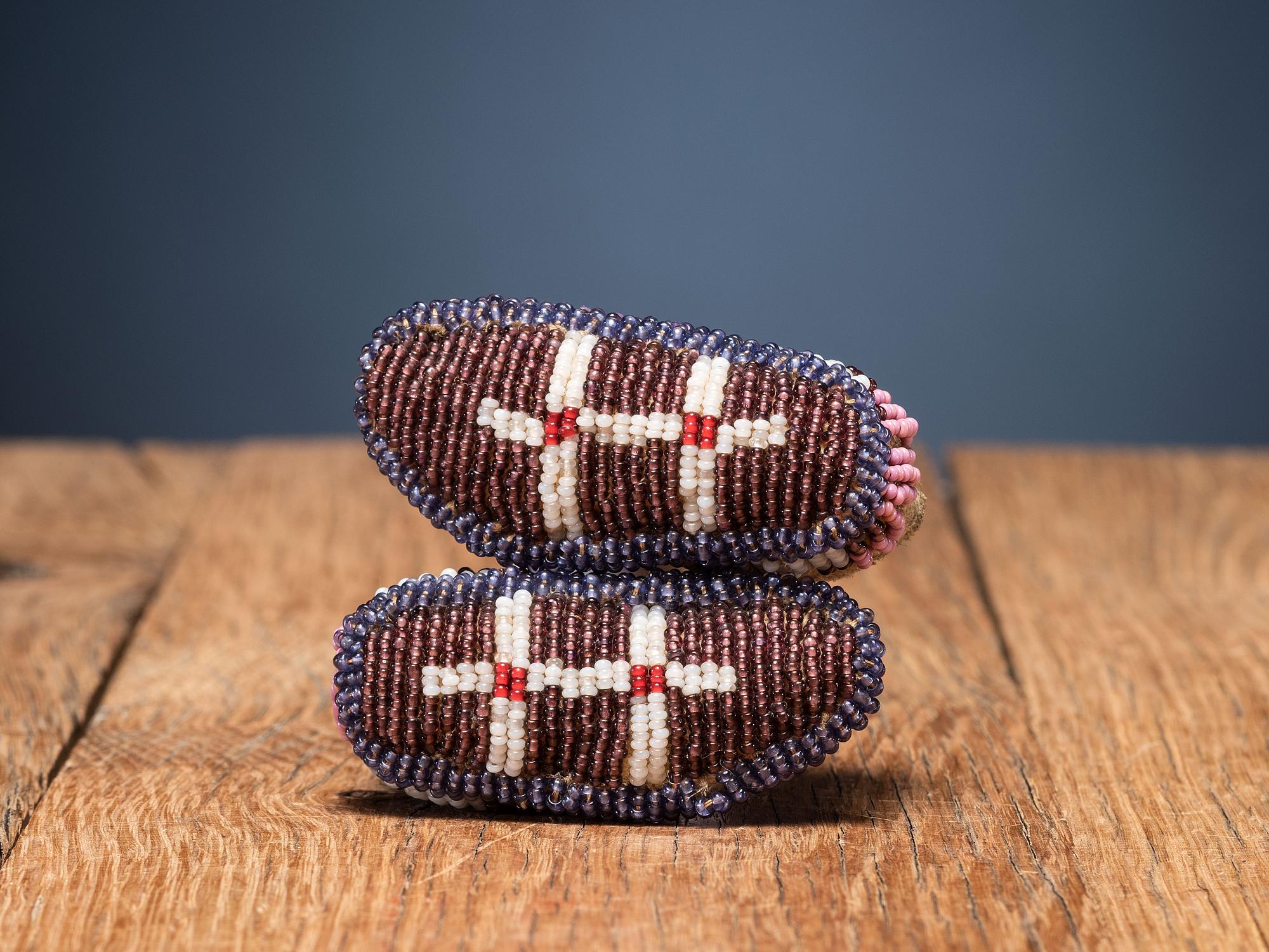Sioux and Seneca Beaded Hide Doll Moccasins