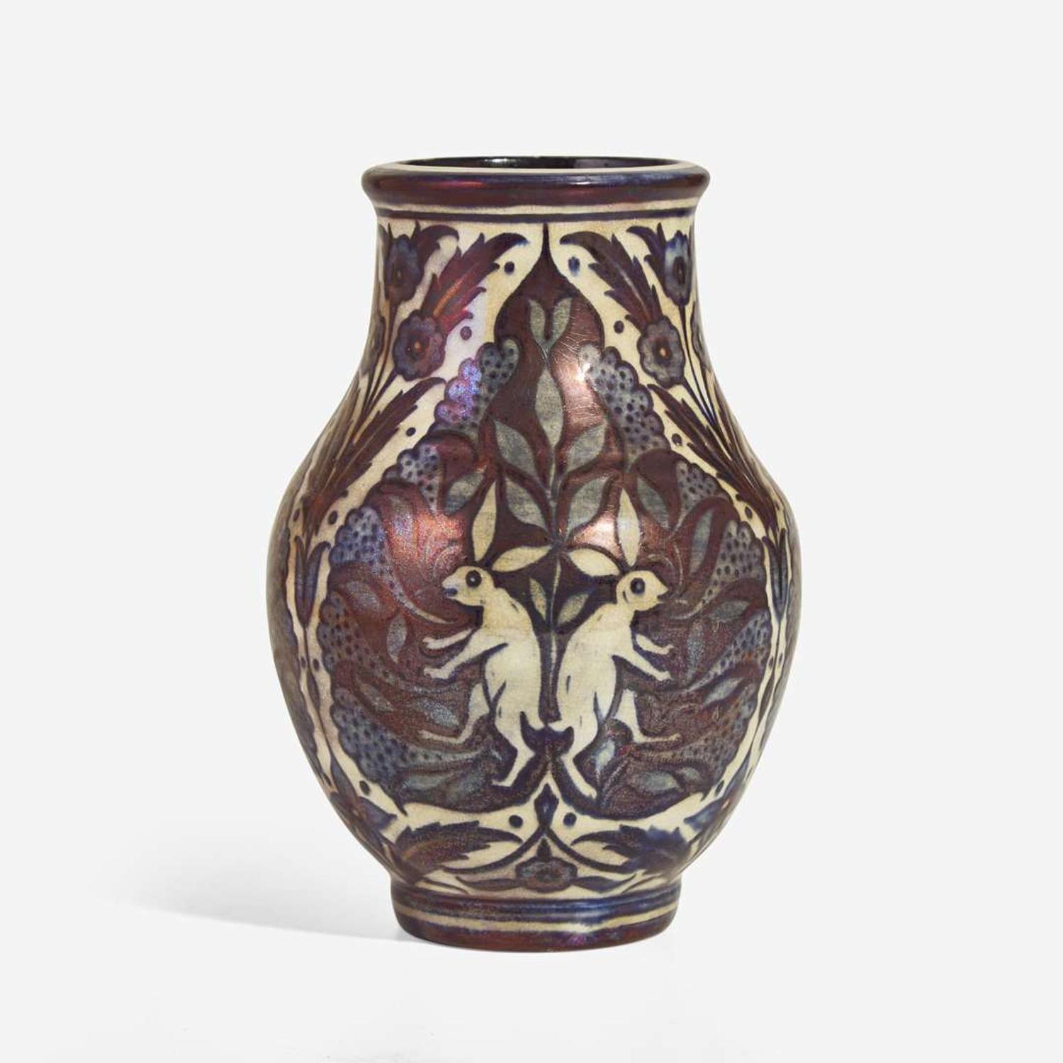 An earthenware baluster vase with lustre glaze Frederick Passenger and William De Morgan (English, 1839-1917), England, circa 1900