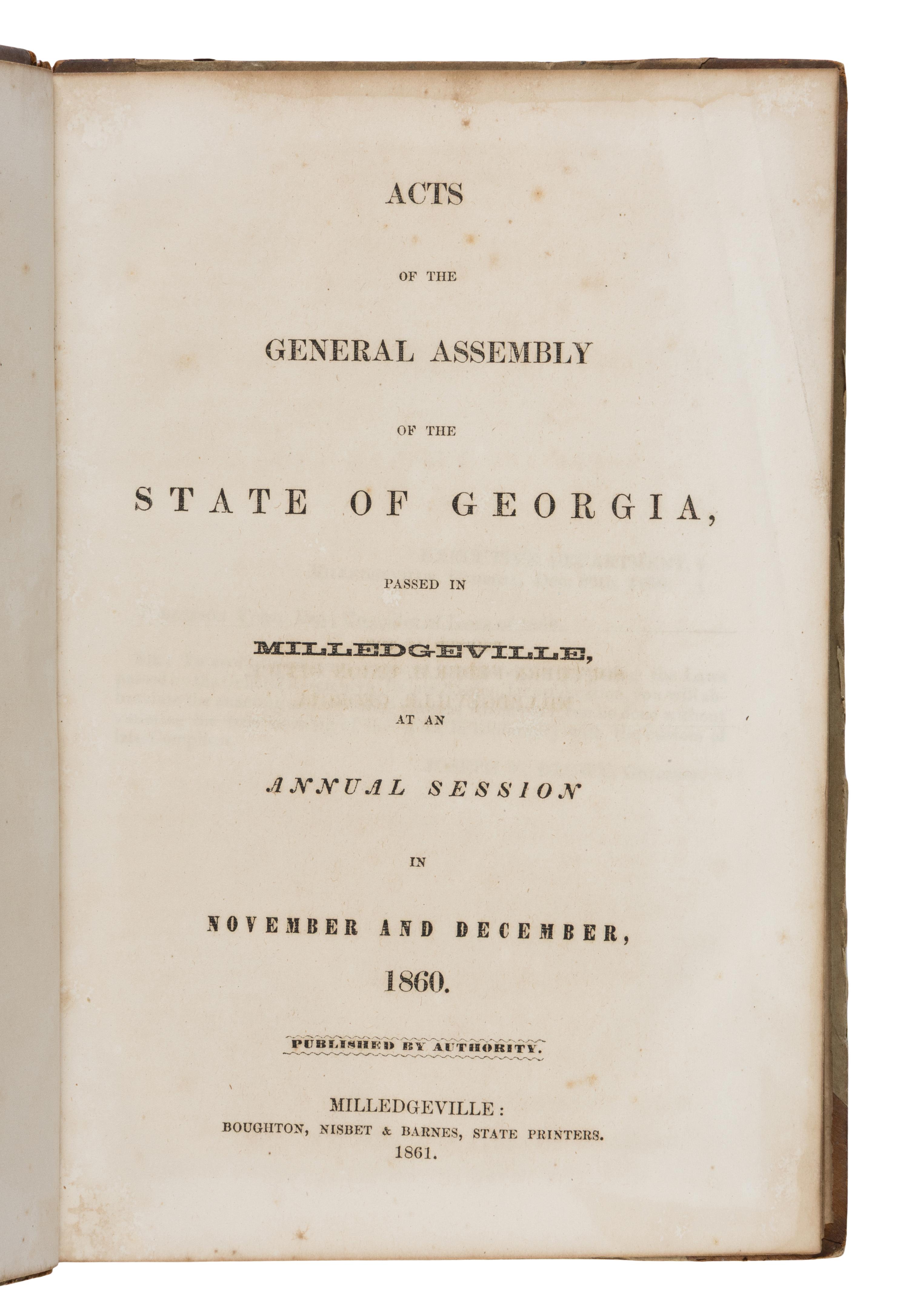 [Civil War - Georgia]. A group of 6 titles, comprising: