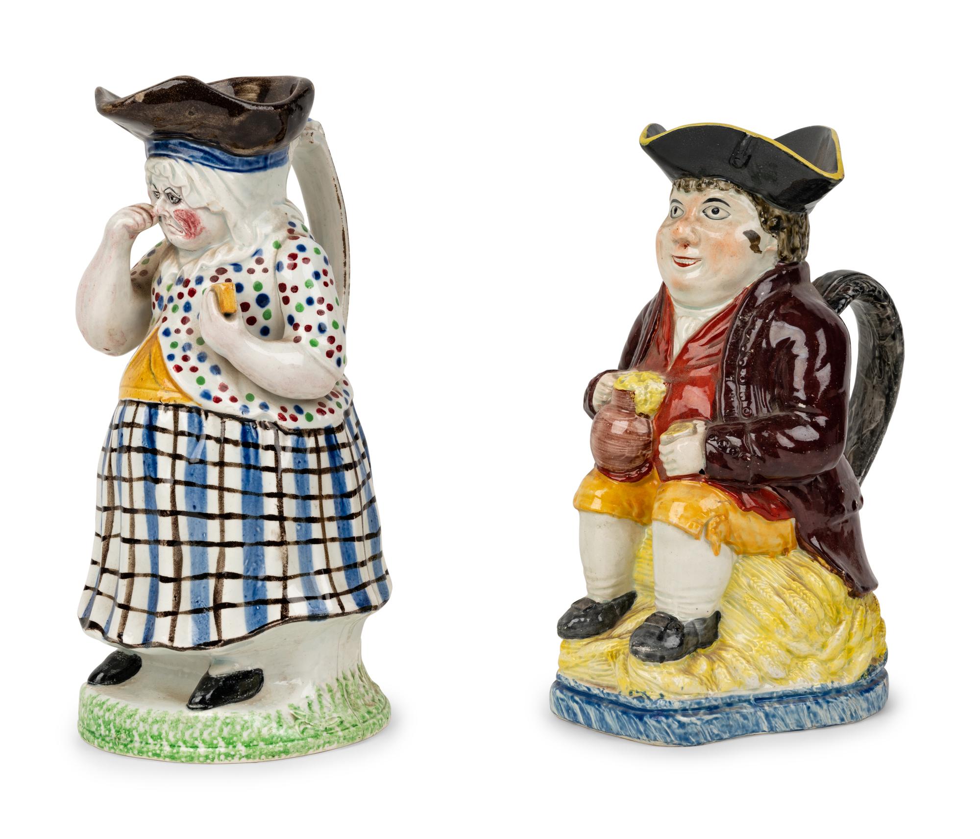 A "Scottish Farmer" Toby Jug and a "Lady Snuff Taker" Toby Jug