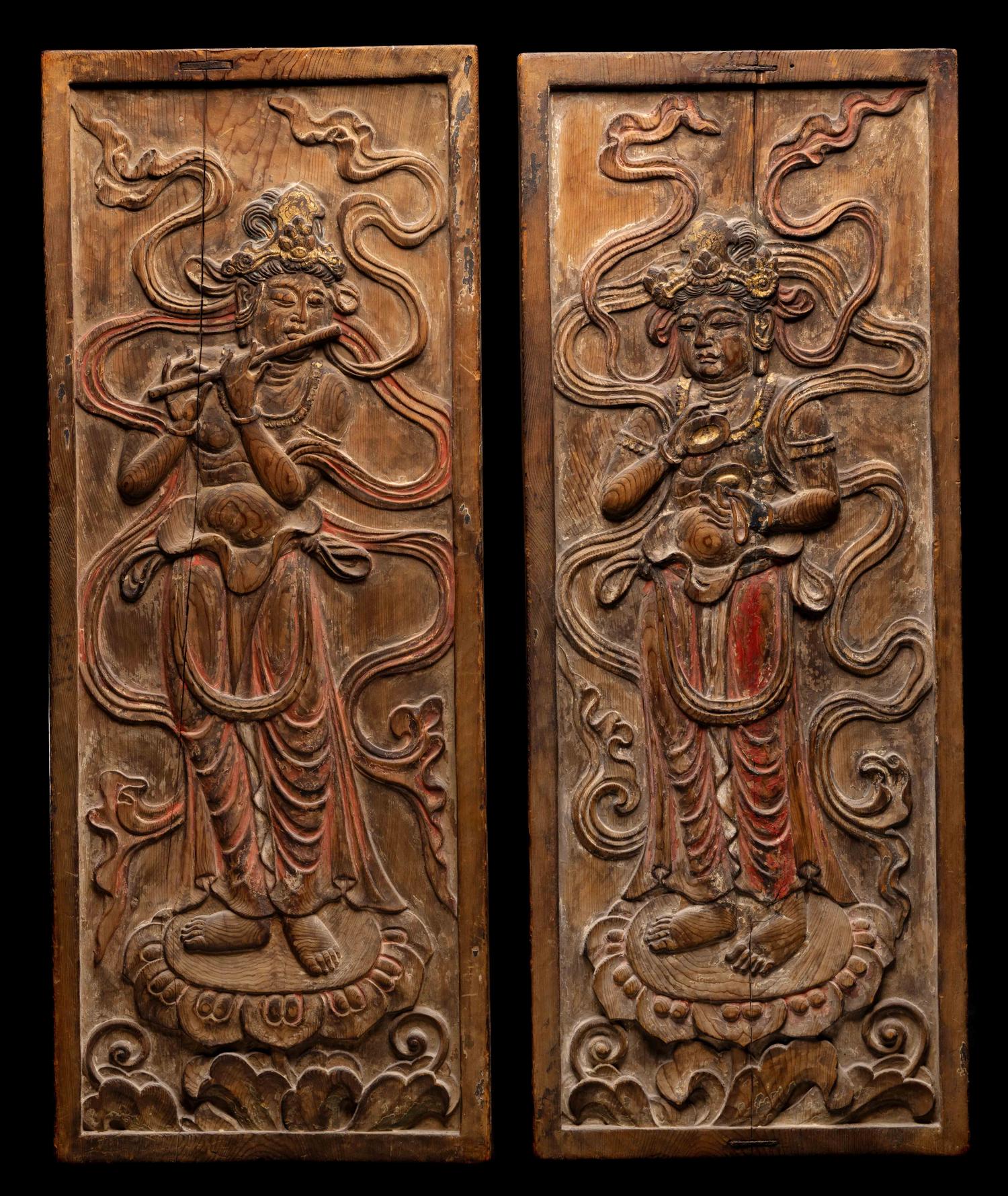 A Pair of Japanese Wood Plaques