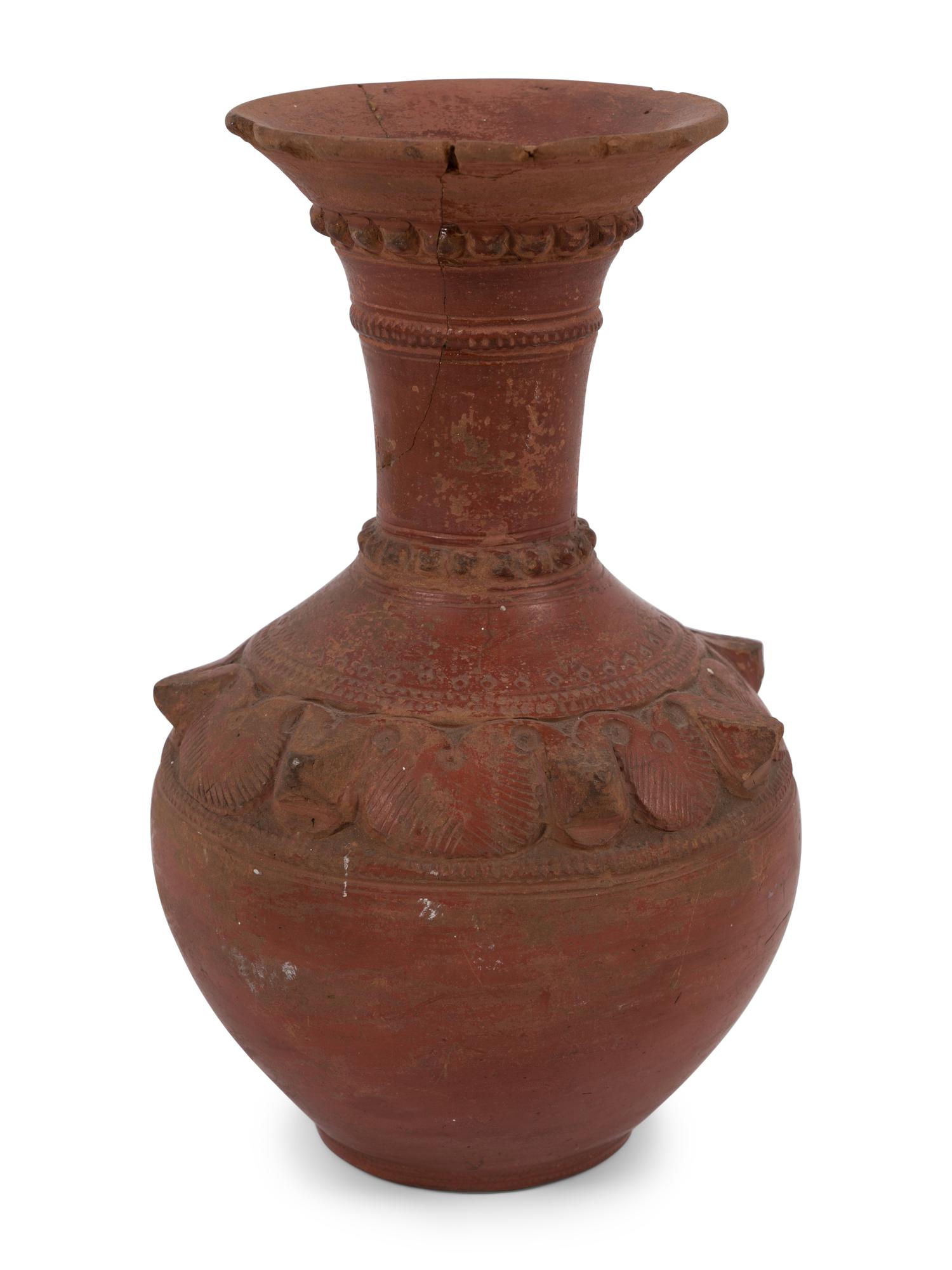 An Asian Red-Ware Sprinkler or Incense Vessel