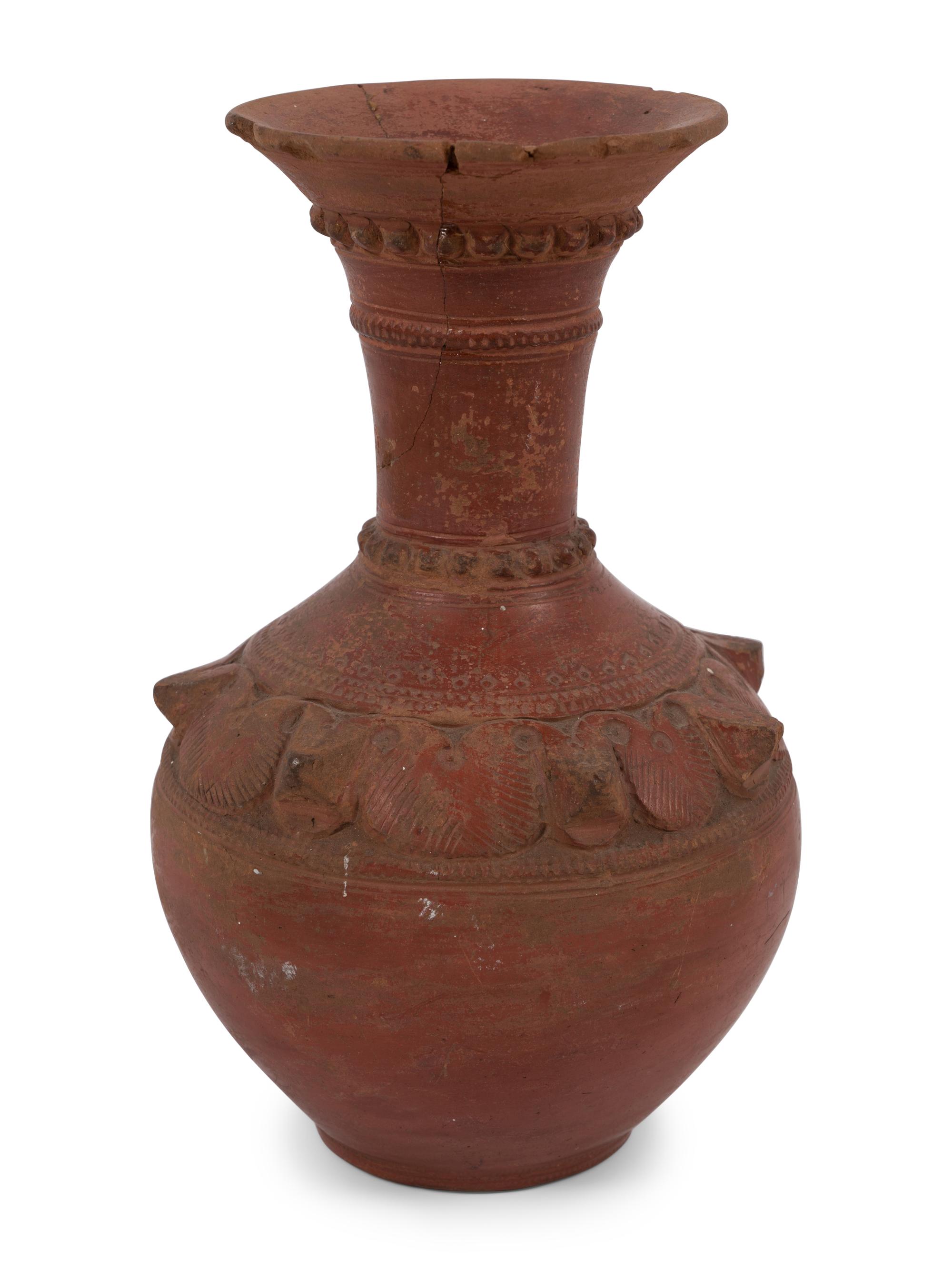 An Asian Red-Ware Sprinkler or Incense Vessel