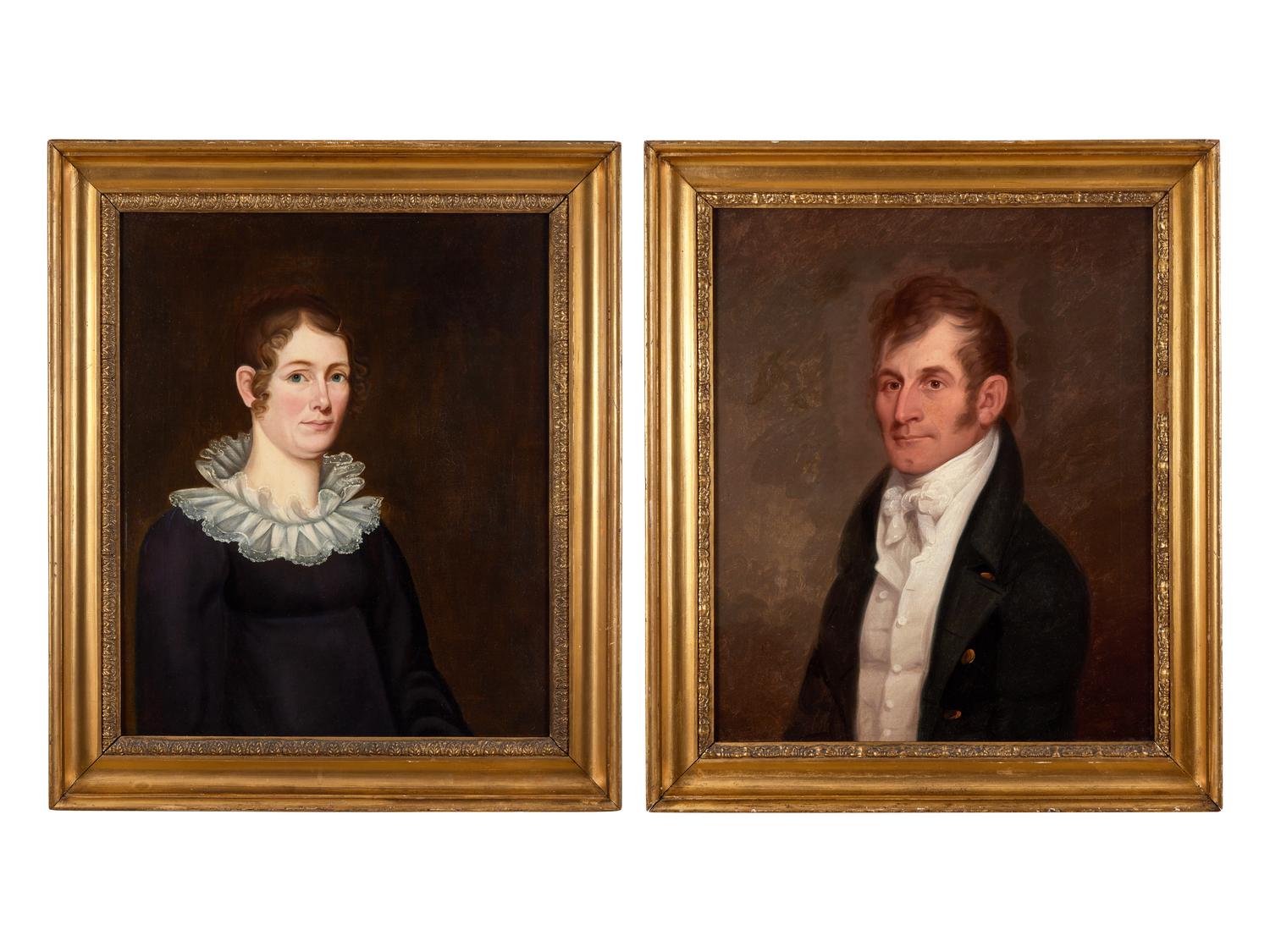 Asa Park (1790-1827), A Pair Of Portraits: George Poindexter (1779-1853) And Agatha Ball Chinn Poindexter (1794-1822)
