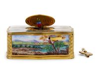 A German Enameled Singing Bird Automaton Box