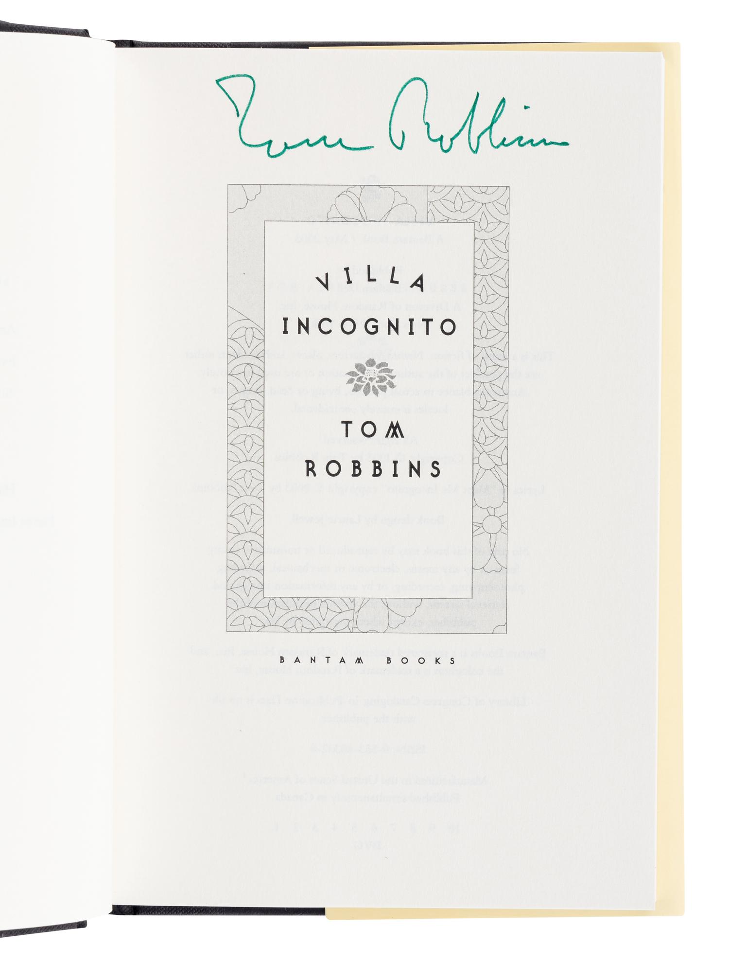 ROBBINS, Tom (b. 1932). A group of 5 FIRST EDITION works by Robbins, MOST SIGNED, comprising: