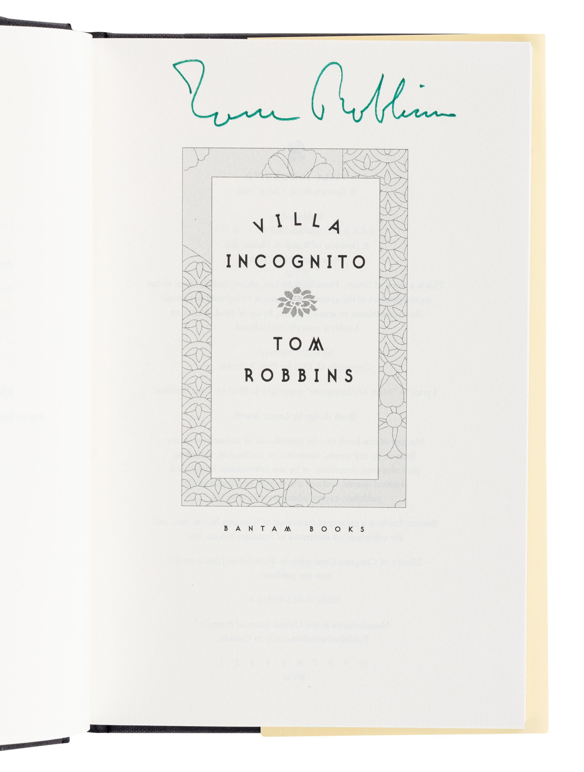 ROBBINS, Tom (b. 1932). A group of 5 FIRST EDITION works by Robbins, MOST SIGNED, comprising: