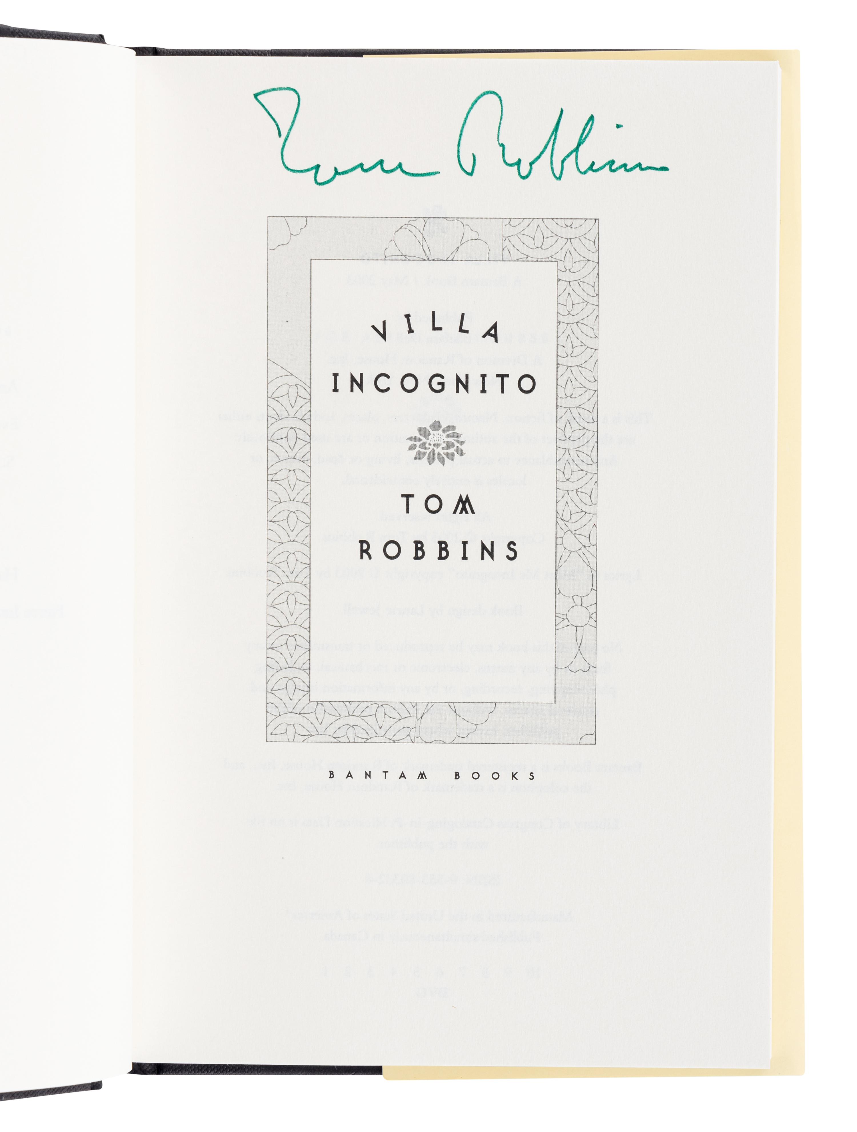 ROBBINS, Tom (b. 1932). A group of 5 FIRST EDITION works by Robbins, MOST SIGNED, comprising:
