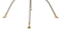 A Steel and Brass Glass-Top Side Table — MID-20TH CENTURY