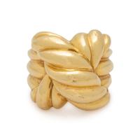 R. STONE, YELLOW GOLD RING