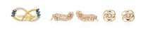 A Collection of Yellow Gold and Diamond Jewelry, 7.80 dwts.