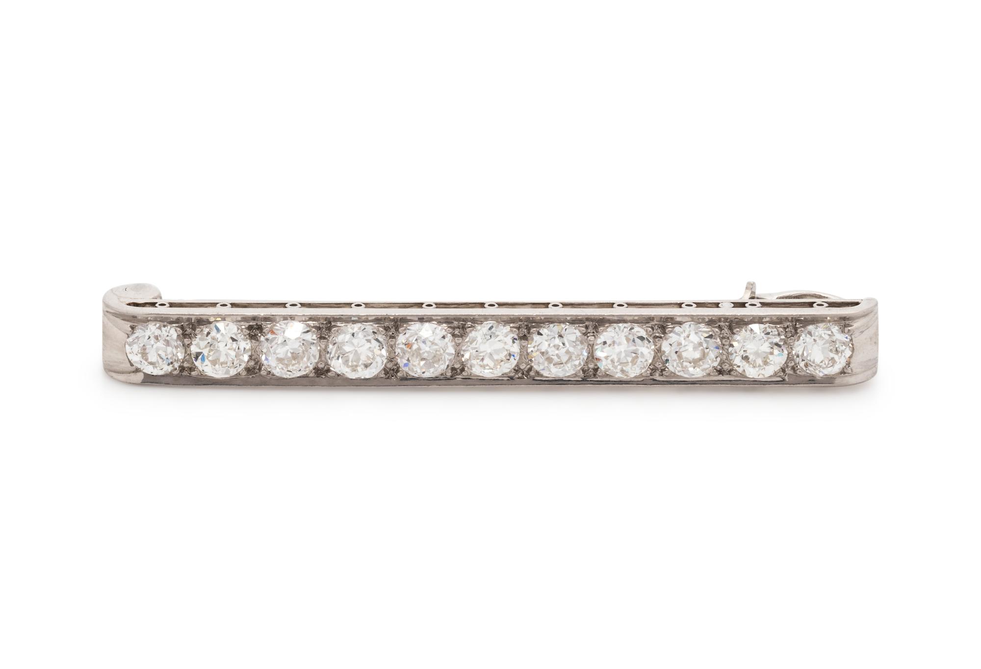 DIAMOND BAR BROOCH