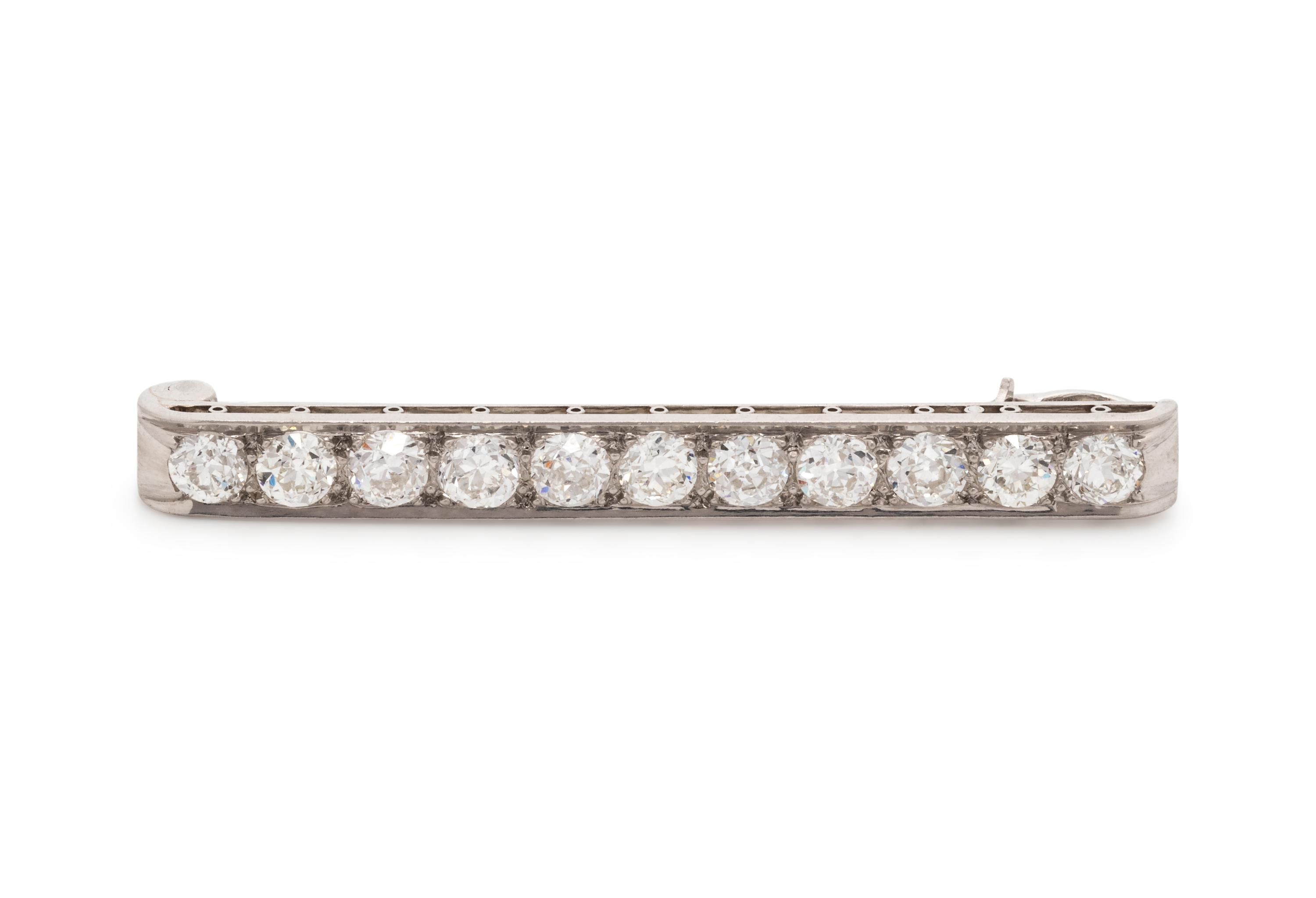 DIAMOND BAR BROOCH