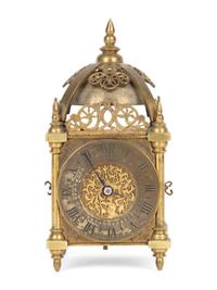 An English Brass Lantern Clock and A Sundial/Compass
