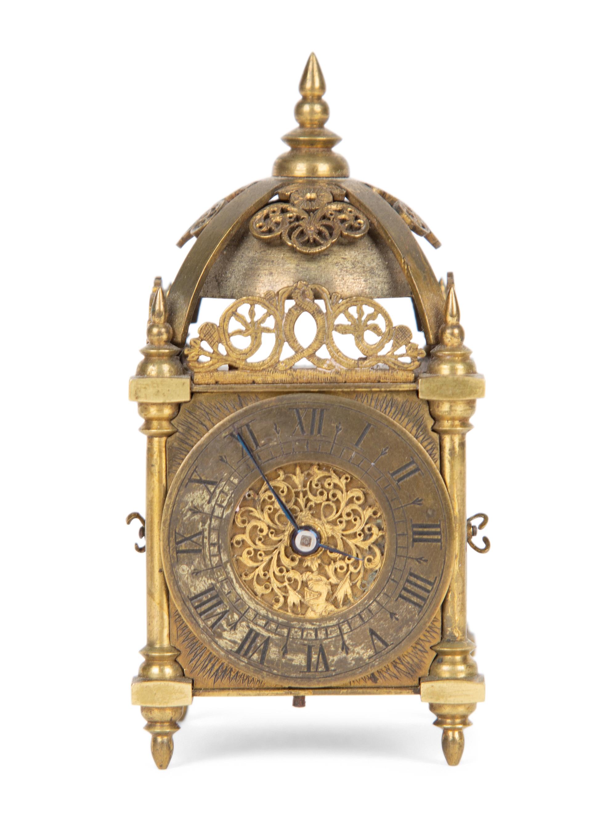 An English Brass Lantern Clock and A Sundial/Compass