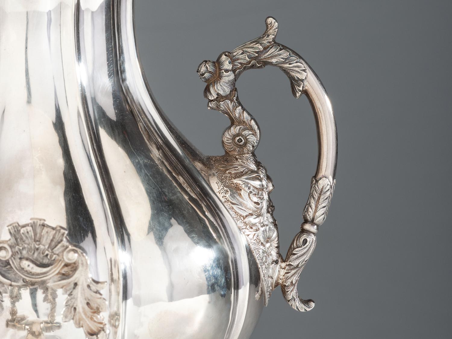 A Thomas Whartenby Coin Silver Five-Piece Tea and Coffee Service