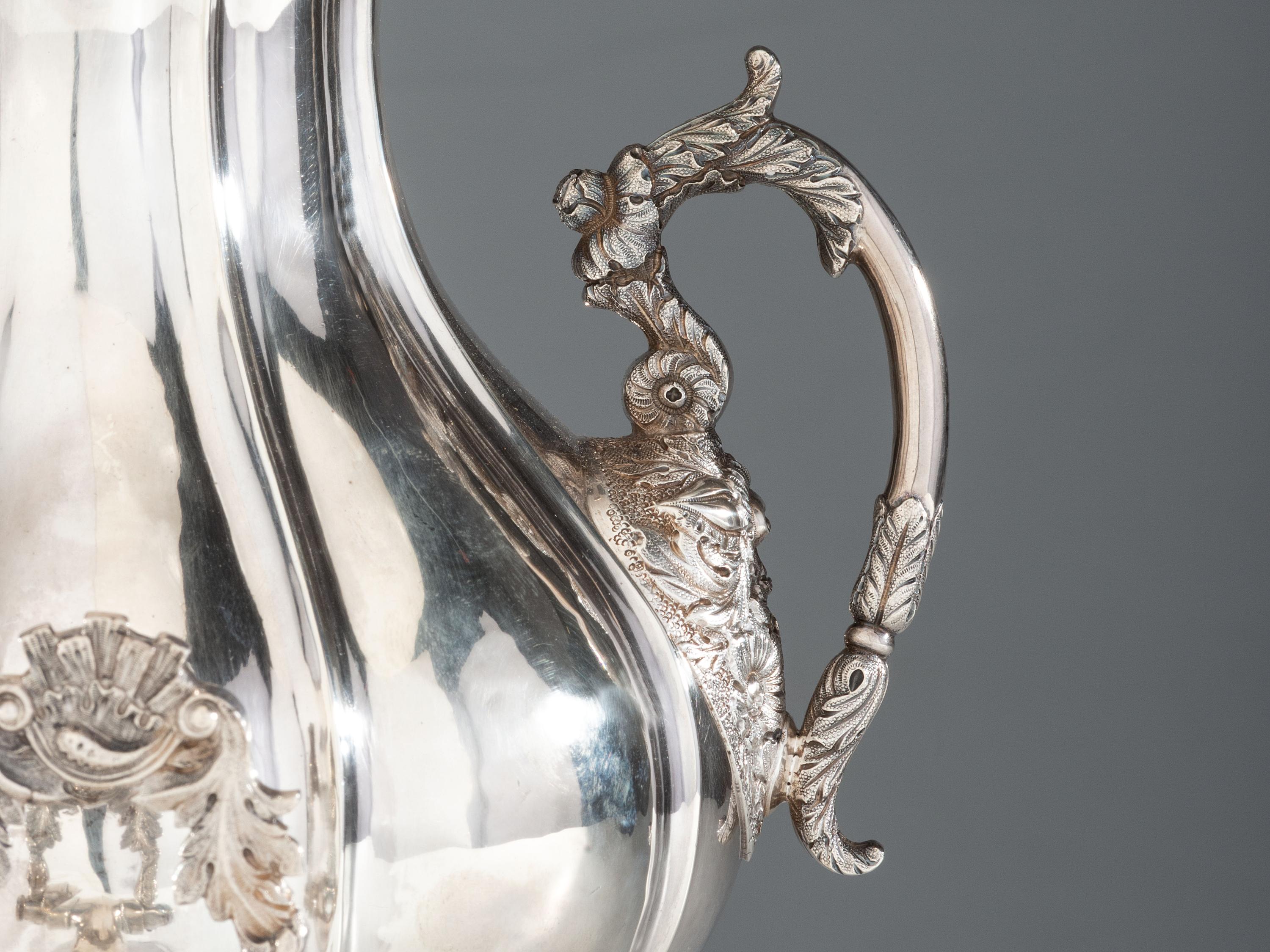 A Thomas Whartenby Coin Silver Five-Piece Tea and Coffee Service