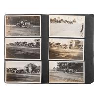 [EARLY PHOTOGRAPHY] --[AUTOMOBILES]. A group of photographs of early automobiles, mechanics and auto shops, including racing action shots, comprising:
