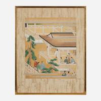 A group of seven Japanese Tosa school figural scenes 日本版画一组七件