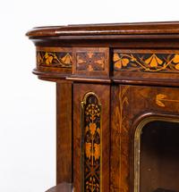 A Napoleon III Style Marquetry and Burl Walnut Console Cabinet