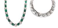 A Collection of Sterling and Malachite Jewelry, Taxco, 14.32 dwts.