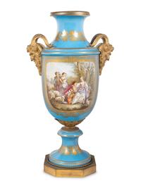 A Large Gilt Bronze Mounted Sèvres Style Porcelain Vase