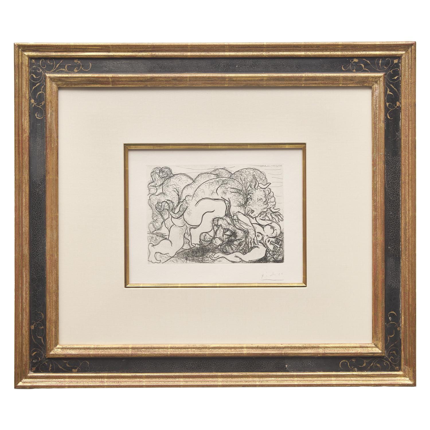 Minotaure attaquant une Amazone ( from La Suite Vollard) , 1933