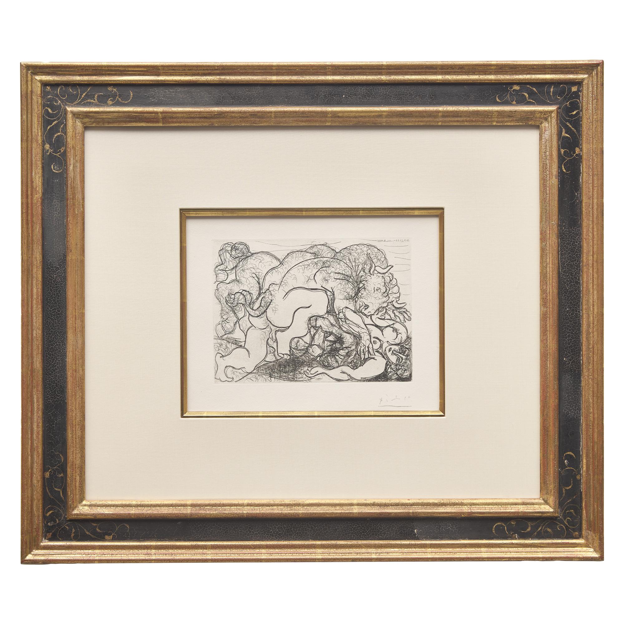 Minotaure attaquant une Amazone ( from La Suite Vollard) , 1933