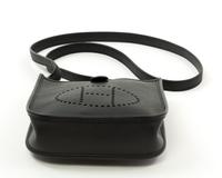 An Hermès Black Epsom Evelyne TPM, 6.7" x 7" x 2"; Strap drop: 22"
