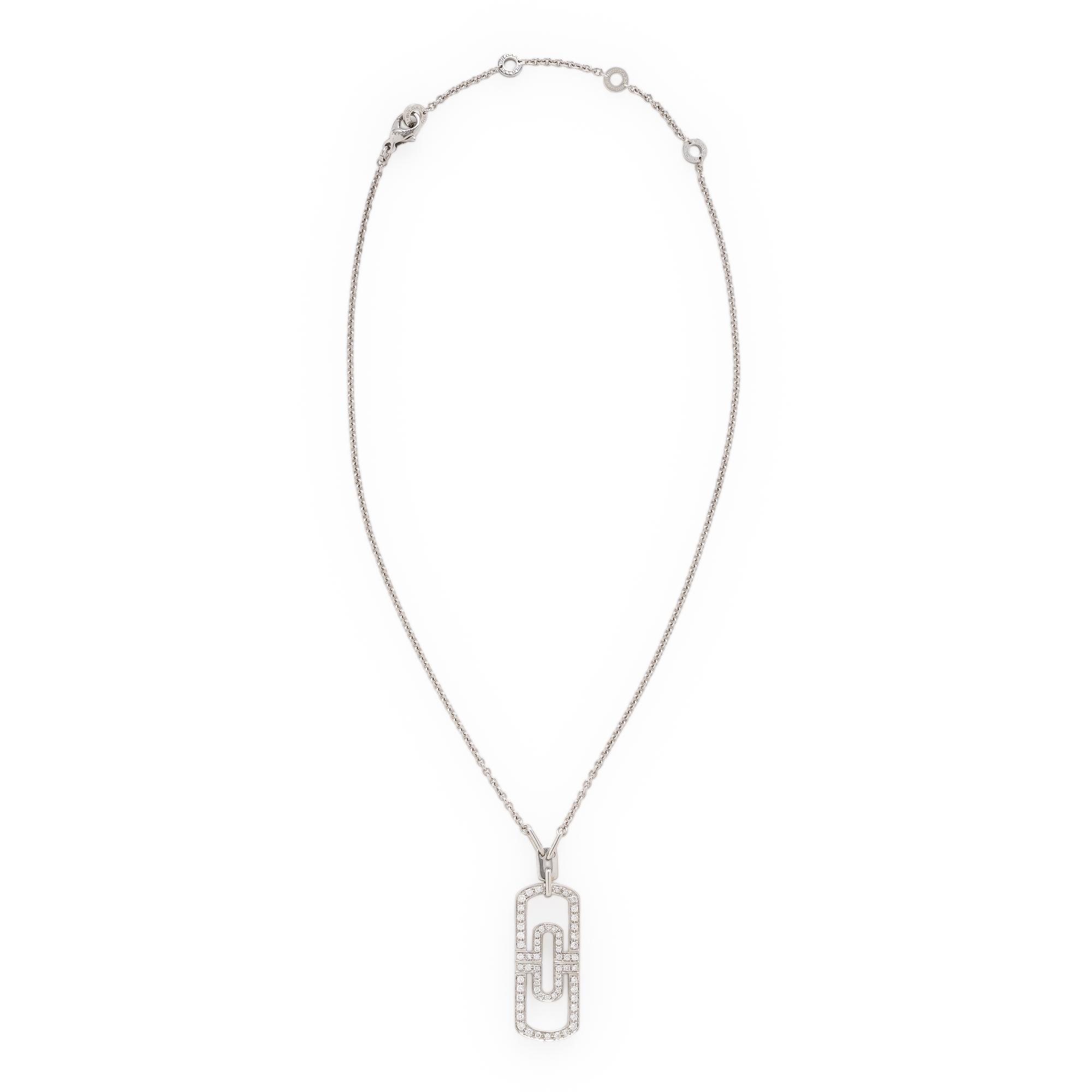 Bulgari, White Gold and Diamond 'Parentesi' Pendant Necklace