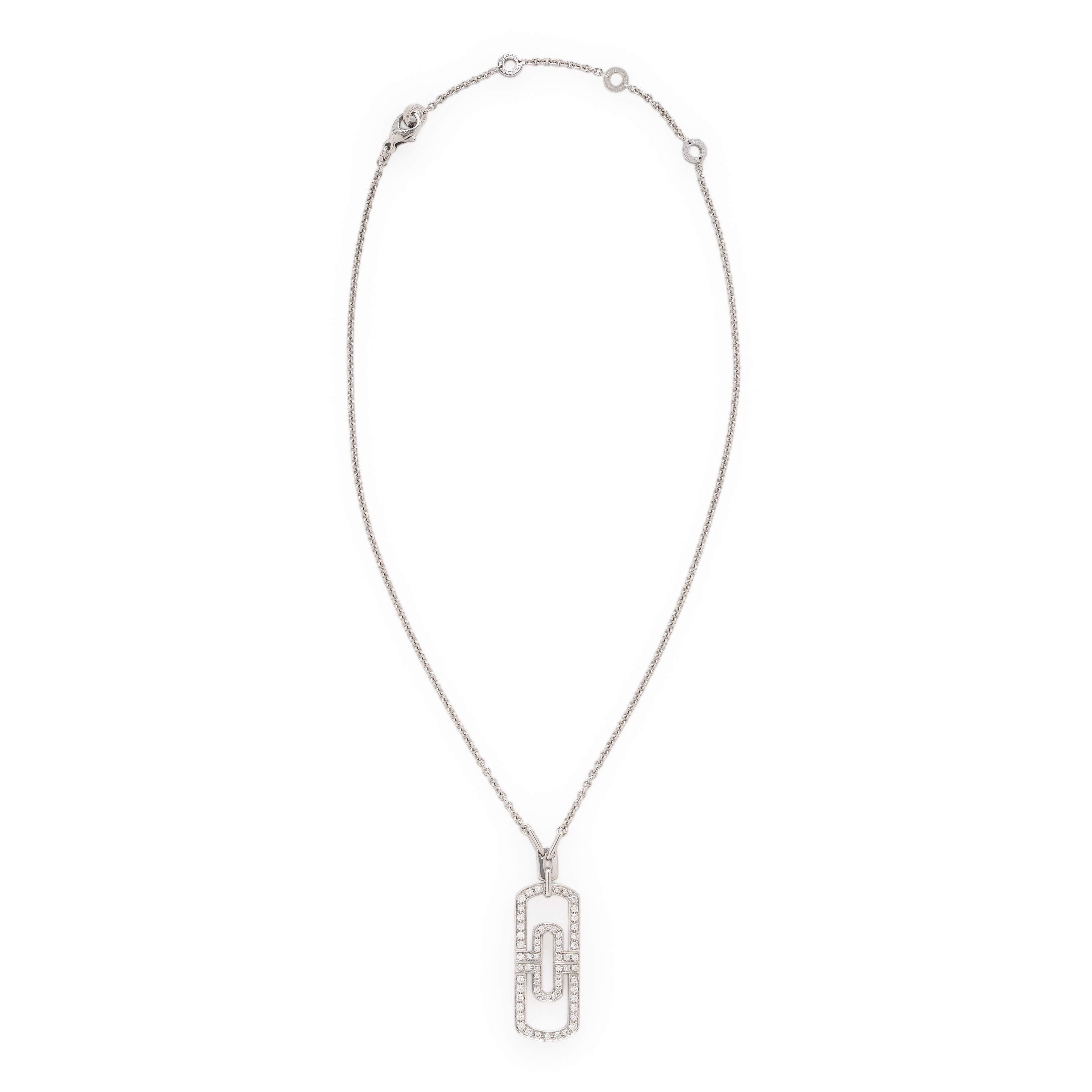 Bulgari, White Gold and Diamond 'Parentesi' Pendant Necklace