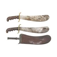 Two US Model 1904 Bolo Knives, One with Scabbard