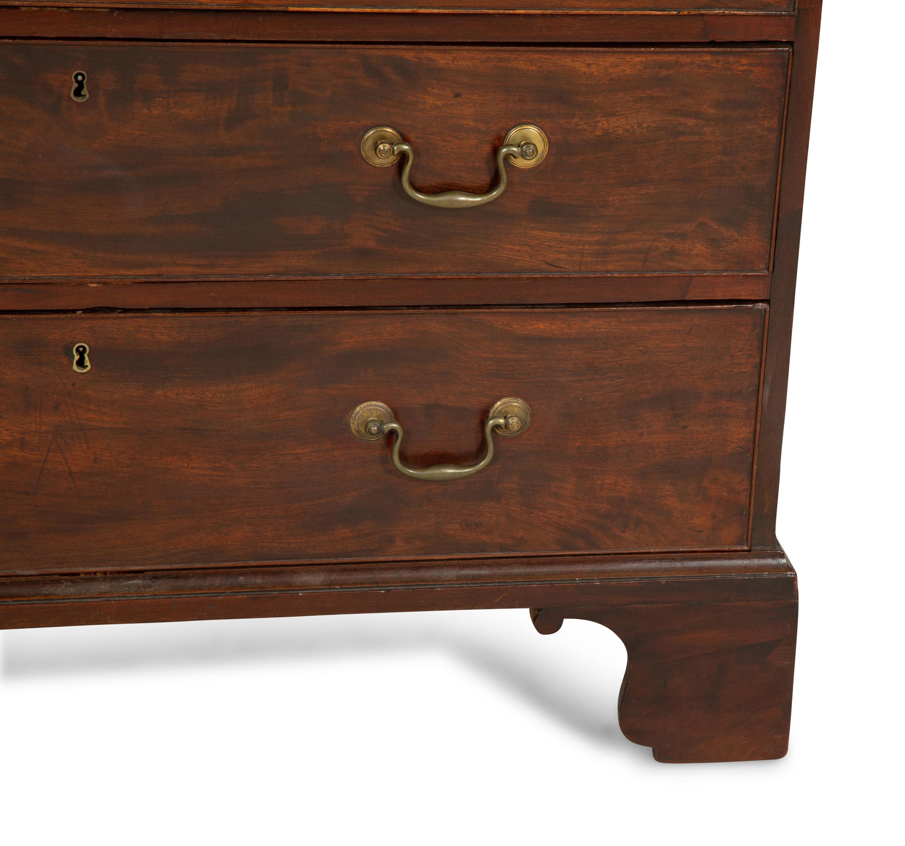 A George III Mahogany Bureau Chest