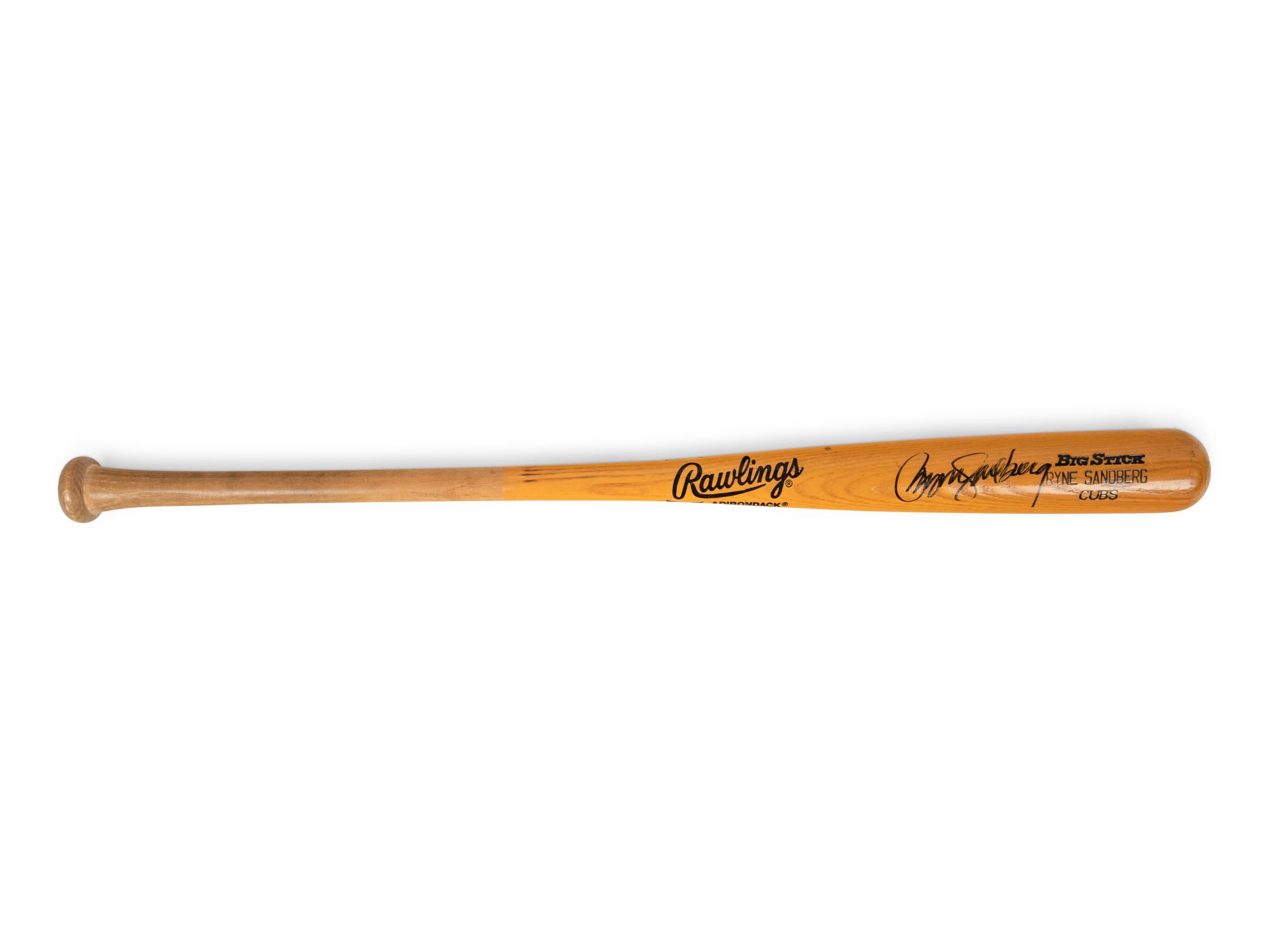 A 1992 Ryne Sandberg Signed Autograph Game Issued Baseball Bat (PSA Certified),