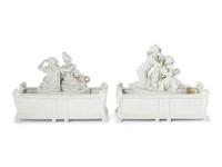 A Capodimonte Porcelain Two-Piece Table Garniture
