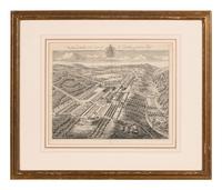 A Set of Ten Topographical Engravings in Giltwood Frames